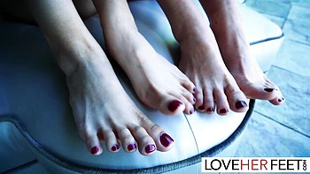 Alexia Anders and Katrina Colt's feet slave clip by Love Her Feet
