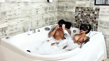 Stepmom Winter Steph Cheats on Husband with Stepson in Bathtub - Hot MILF Creampie & Blowjob