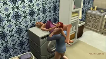 Sims 4, my voice, Seducing milf step mom was fucked on washing machine by her step son