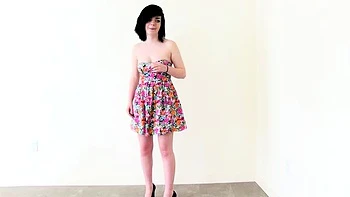 Busty brunette solo masturbation