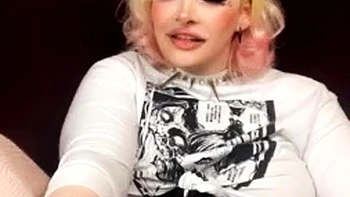 Teagan Tgirl Anal Masturbation With Dildo In Fishnet