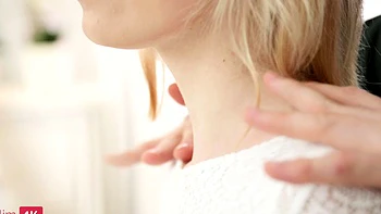 BF massages cute babe before proposing threesome