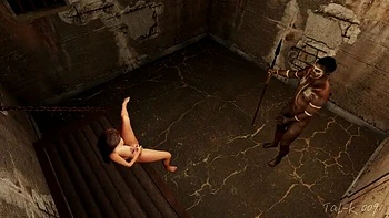 Horny MILF Prisoner Begs for Big Black Cock Rough Sex 3D Animation