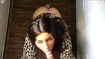 Beautiful Brunette Slut With Amazing Blue Eyes Sucked Me Off In The Hallway