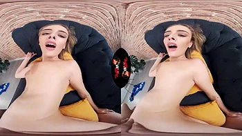 VR Sex with Blonde Babe on the Couch: Cowgirl, Doggystyle  Virtual Reality Porn