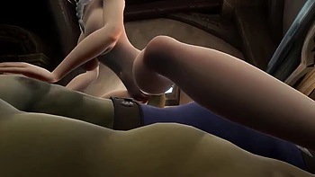 Cute Blonde Chick Rides Orc - Warcraft Parody
