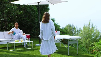 A nice couple, Jake and the stunning Sybil, enjoy a sensual massage session.