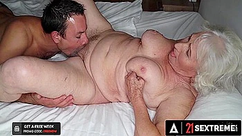 Horny Granny Cheats Her Husband By Puts A Hard Cock In Her Hairy Old Pussy