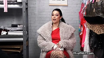 High class milf ends up throating officer for stealing earrings