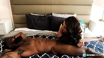 Big-bottomed brunette Miss Raquel is enjoying BBC fuck so much