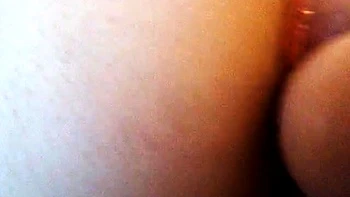 Blonde amateur girlfriend toys his ass and gives head