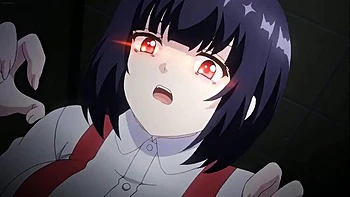 Брюнетка аниме с большими сиськами ебётся