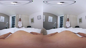 Asiatica morena cowgirl follando en VR