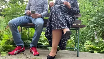 Cum for hot milf cuckold hubby right outside