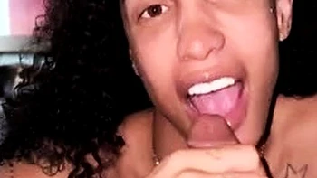 Pipe dégoulinante sur grosse queue poilue POV