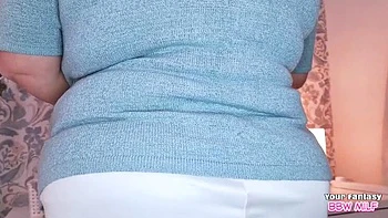 Esposa madura BBW trai com peitões naturais caseiros