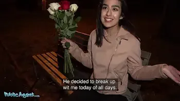 Public Agent Aaeysha gets fucked on Valentines Day in a hotel room