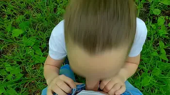 Shy student girl helped me cum and showed her naughty talents! Risky blowjob and handjob in the forest with birds singing! Active by Nata Sweet