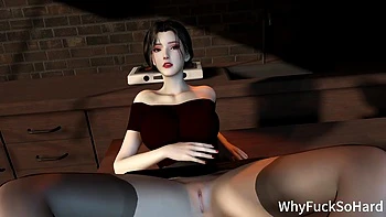 Esposa chinesa 3D trai com pau enorme e goza no corpo