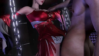 Cosplay 3D sexy en chaleur baise BDSM au gros godemichet