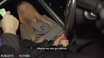 Horny masked spinner gets a big fat dick in her tight ass in the back of a van