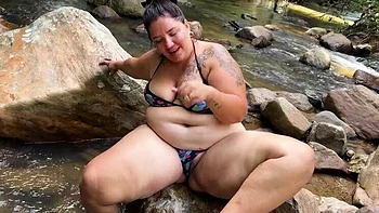 Lexly_16 Big Ass Latina Fucks on Beach - Public Risky Sex in River with Big Cock