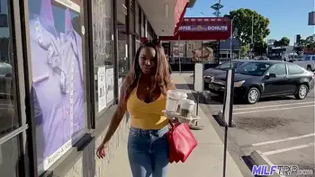 Shapely Jamaican girl unleashes her perfect black tits on a horny tourist