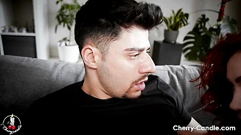 Худая рыжая Cherry Candle: минет, догги и секс с боку