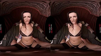 Brunette Babe Fucked VR Style: Blowjob, Cowgirl & Doggy