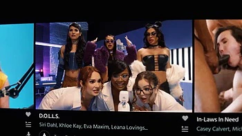 Adolescente fodida no ménage interracial com madrasta gostosa