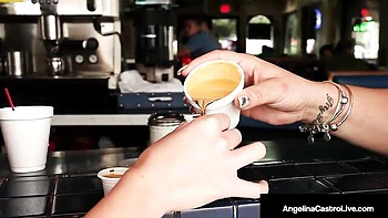 Angelina & Cristi's Latina BBW Silicone Tits Fuck