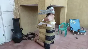 Christian Girl Duct Taped To Pillar And Gagged Tight