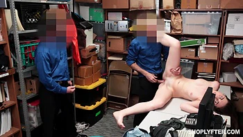 Brunette Lexi and Wrex fuck wild MMF threesome at table