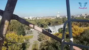 Public blowjob on the ferris wheel from shameless whore