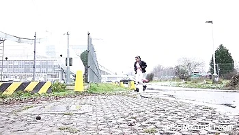 Wild Outdoor Pissing with Flexible Brunette GF Mini Mitzi