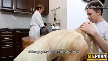 SISPORN. Slim belle copulates with her naughty stepbrother after dinner