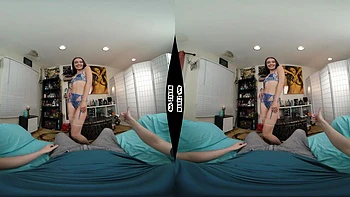 Brunette Teen Pornstar Rides Hard in VR Fuck