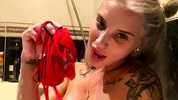 Big-Tit Blonde MILF Masturbates in Shower Spy Cam