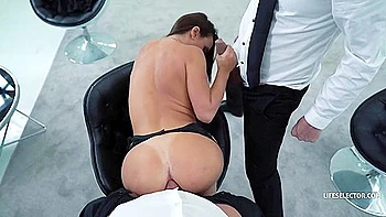 Secretary Lana Roy Fucks Boss and Client DP