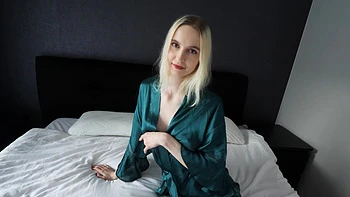 Blonde teen Ryen rides missionary with huge tits
