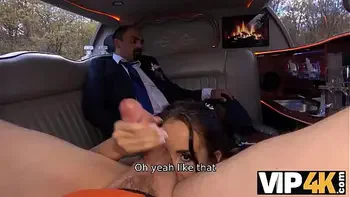 VIP4K. Bride permits husband to watch her having ass scored in limo