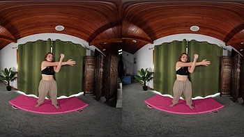 Busty Redhead Kira Fox's Naked Yoga And Masturbation In VR