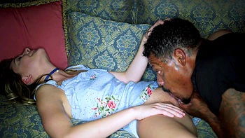 Jason's big dick dominates Afton in a steamy interracial session